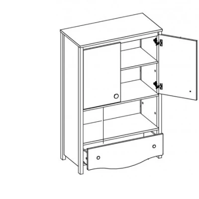 Komoda do detskej izby MISE - biela / ružová