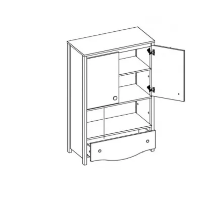 Komoda do detskej izby MISE - biela / ružová