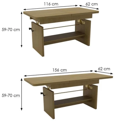 Rozkladací konferenčný stolík VELYR - dub sonoma