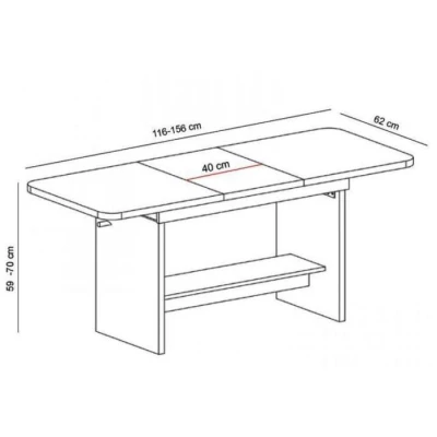 Rozkladací konferenčný stolík VELYR - dub storočný
