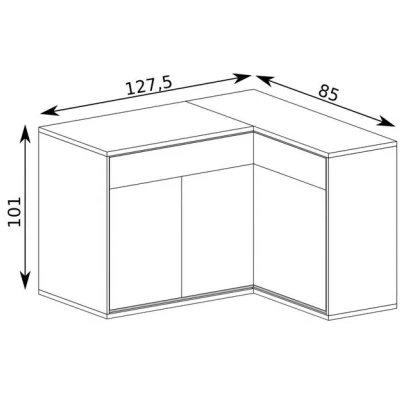Rohová kombinovaná komoda GINETTE - orech hikora