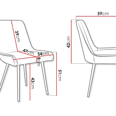 Set 2x moderná kuchynská stolička HEMET 4 - šedý