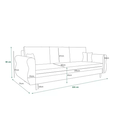 Pohodlná rozkladacia pohovka SAFINA - zelená