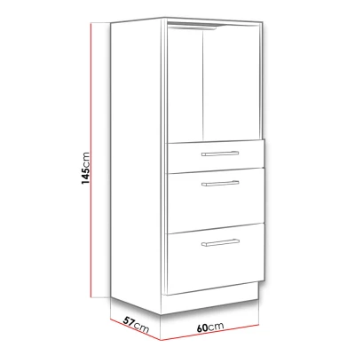 Kuchynská skrinka na vstavanú rúru 60 cm ZHILAN 2 - dub lancelot / dark wood