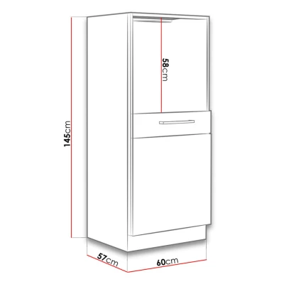 Kuchynská skrinka na vstavanú rúru 60 cm ZHILAN 1 - dub lancelot / lesklá biela