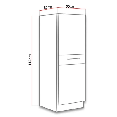 Kuchynská skrinka so šuplíkmi 50 cm ZHILAN - dub lancelot / lesklá biela