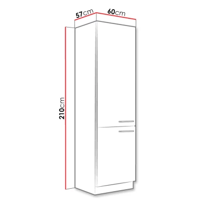 Vysoká kuchynská skrinka 60 cm ZHILAN 1 - dub lancelot / lesklá biela