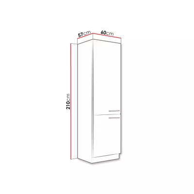 Vysoká kuchynská skrinka 60 cm ZHILAN 1 - dub lancelot / lesklá biela