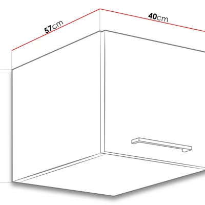 Horná kuchynská skrinka 40 cm ZHILAN - dub lancelot / lesklá biela