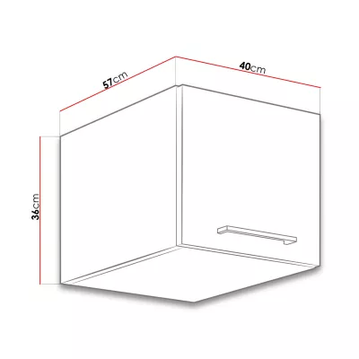Horná kuchynská skrinka 40 cm ZHILAN - dub lancelot / lesklá biela