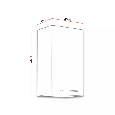 Horná kuchynská vysoká skrinka 40 cm ZHILAN - dub lancelot / lesklá biela