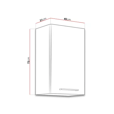 Horná kuchynská vysoká skrinka 45 cm ZHILAN - dub lancelot / lesklá biela