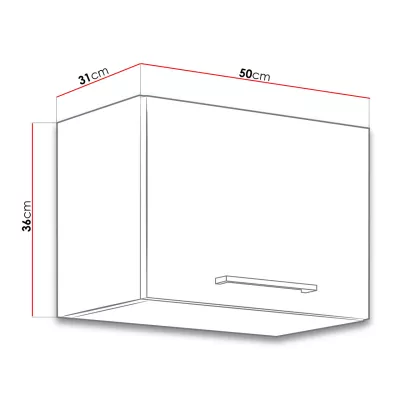 Horná kuchynská skrinka 50 cm ZHILAN - dub lancelot / lesklá biela