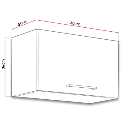 Horná uzavretá kuchynská skrinka 60 cm ZHILAN 1 - dub lancelot / lesklá biela