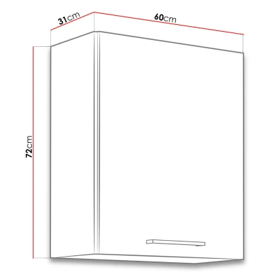 Kuchynská horná jednodverová skrinka 60 cm ZHILAN - dub lancelot / lesklá biela