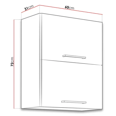 Kuchynská horná dvojdverová skrinka 60 cm ZHILAN - dub lancelot / lesklá biela