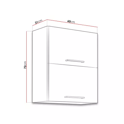 Kuchynská horná dvojdverová skrinka 60 cm ZHILAN - dub lancelot / lesklá biela