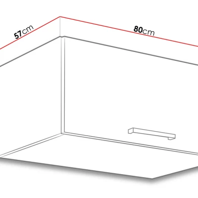 Horná uzavretá kuchynská skrinka 80 cm ZHILAN 2 - dub lancelot / lesklá biela