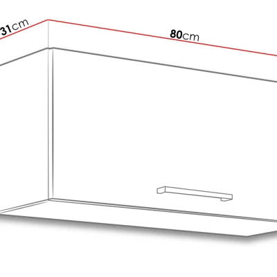 Horná uzavretá kuchynská skrinka 80 cm ZHILAN 1 - dub lancelot / lesklá biela