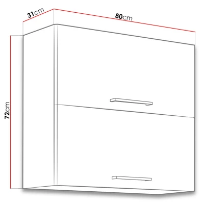 Horná kuchynská skrinka 80 cm ZHILAN - dub lancelot / lesklá biela