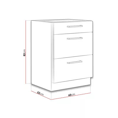 Dolná šuplíková kuchynská skrinka 60 cm ZHILAN - dub lancelot / lesklá biela