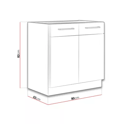 Kuchynská skrinka pod drez 80 cm ZHILAN - dub lancelot / lesklá biela + drez ZDARMA