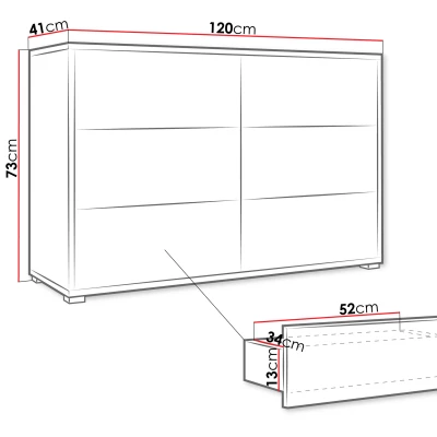 Komoda so zásuvkami FILA - kašmír