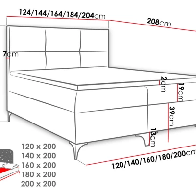 Americká jednolôžková posteľ 120x200 NIEVE - zelená + topper ZDARMA