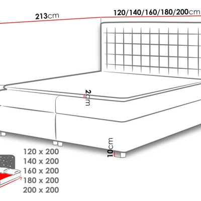 Hotelová manželská posteľ 180x200 SARITA - medová + topper ZDARMA