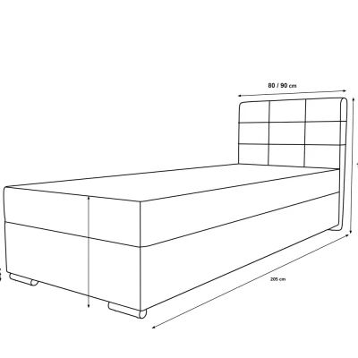 Čalúnená posteľ 90x200 ELSIE 1 s úložným priestorom - horčicová, pravé prevedenie