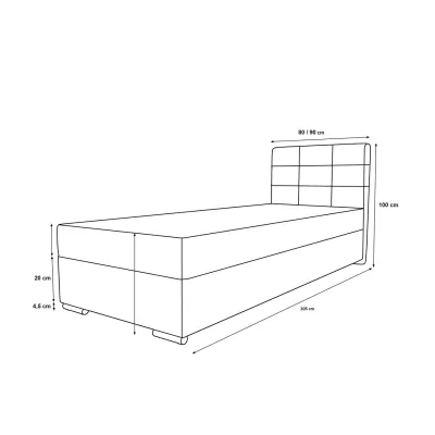 Čalúnená posteľ 90x200 ELSIE 1 s úložným priestorom - horčicová, pravé prevedenie
