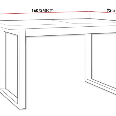 Rozkladací jedálenský stôl 160x92 cm ALVARADO 4 - dub artisan / čierny