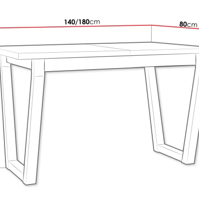 Rozkladací jedálenský stôl 140x80 cm ALVARADO 2 - dub artisan / čierny
