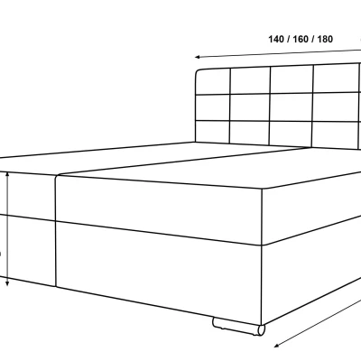 Čalúnená posteľ 160x200 ELSIE 4 s úložným priestorom - šedá