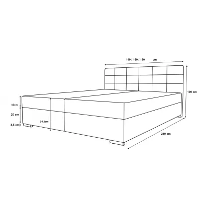 Čalúnená posteľ 160x200 ELSIE 4 s úložným priestorom - šedá