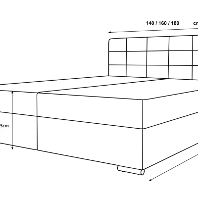 Čalúnená posteľ 140x200 ELSIE 3 s úložným priestorom - ružová