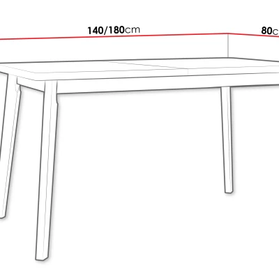 Rozkladací stôl do jedálne 140x80 cm AMES 6 - dub artisan / biely