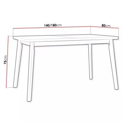 Rozkladací stôl do jedálne 140x80 cm AMES 6 - dub artisan / biely