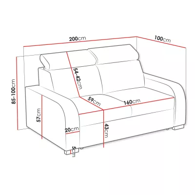 Pohovka HACARI 2 - strieborná