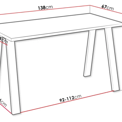 Stôl do jedálne 138x67 cm KOCIO - biely / čierny