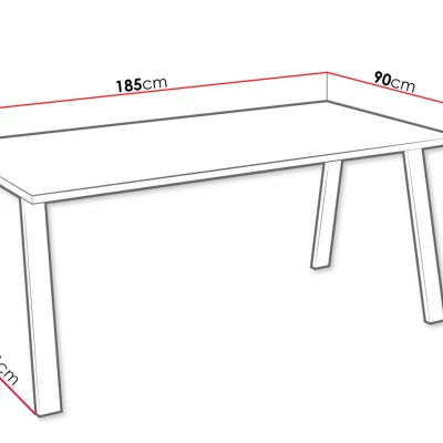 Stôl do jedálne 185x90 cm KOCIO - dub lancelot / čierny