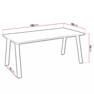 Stôl do jedálne 185x90 cm KOCIO - dub lancelot / čierny