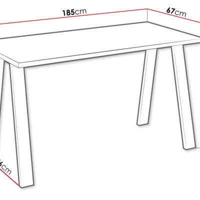 Stôl do jedálne 185x67 cm KOCIO - dub lancelot / čierny