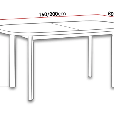 Rozkladací oválny jedálenský stôl 160x80 cm BANGS 9 - biely