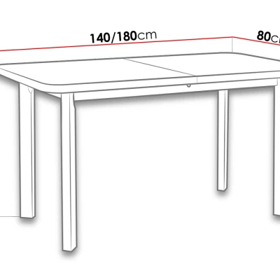 Jedálenský rozkladací stôl 140x80 cm BANGS 10 - orech