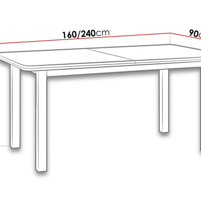 Kuchynský rozkladací stôl 160x90 cm BANGS 11 - orech