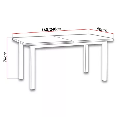 Kuchynský rozkladací stôl 160x90 cm BANGS 11 - orech