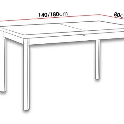 Rozkladací jedálenský stôl 140x80 cm CAMBERT 3 - jelša