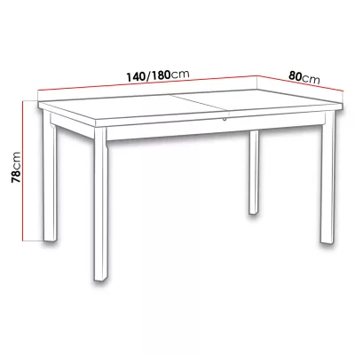 Rozkladací jedálenský stôl 140x80 cm CAMBERT 3 - jelša