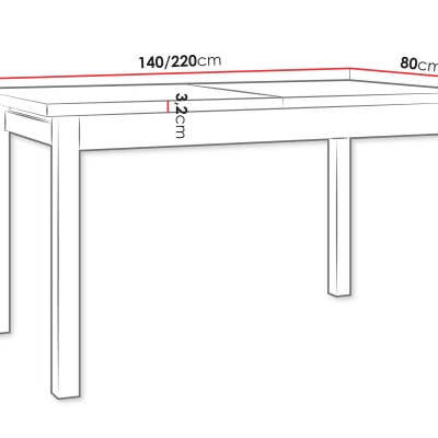 Rozkladací stôl do jedálne 140x80 cm CAMBERT XL 1 - dub grandson / biely